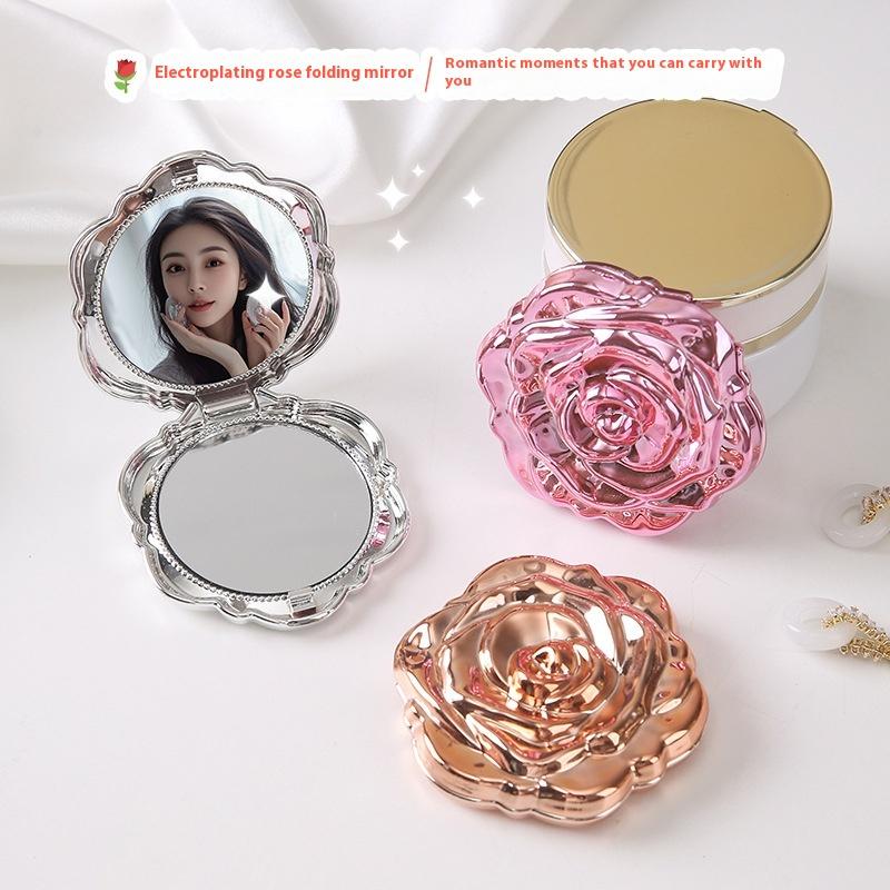 Beauty Rose Makeup - 1PCS Portable Mini Mirror Retro Rose