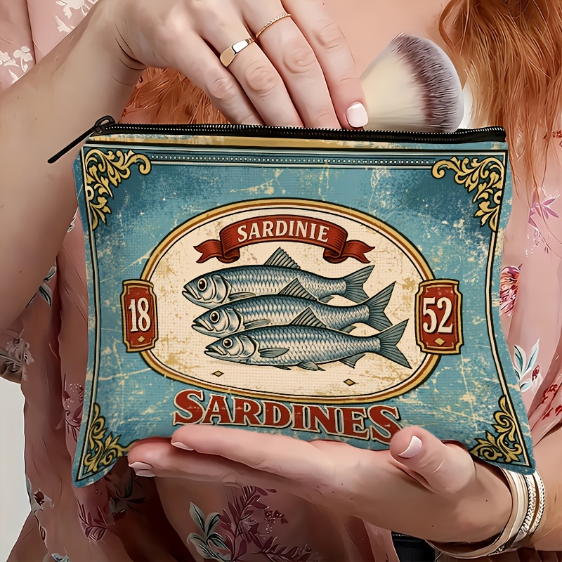 Beauty Works Makeup - Retro Sardine Print Makeup Bag Perfect