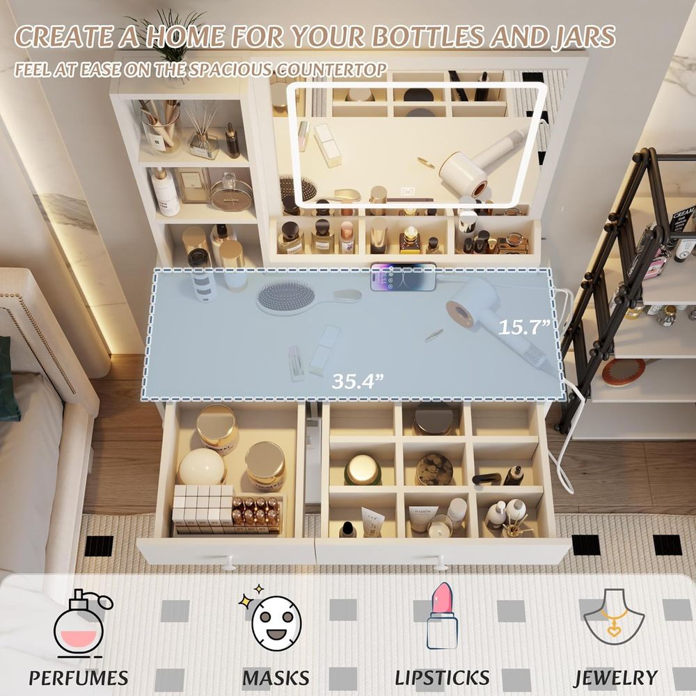 Dring Table Set, Large Storage - đánh giá và giá Beauty Makeup Outlet