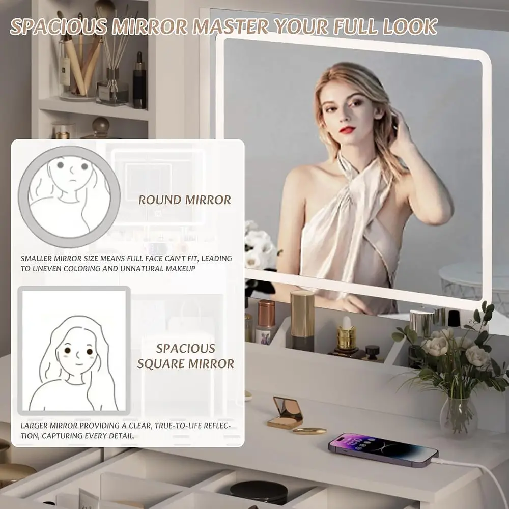 Dring Table Set, Large Storage - đánh giá và giá Beauty Makeup Outlet