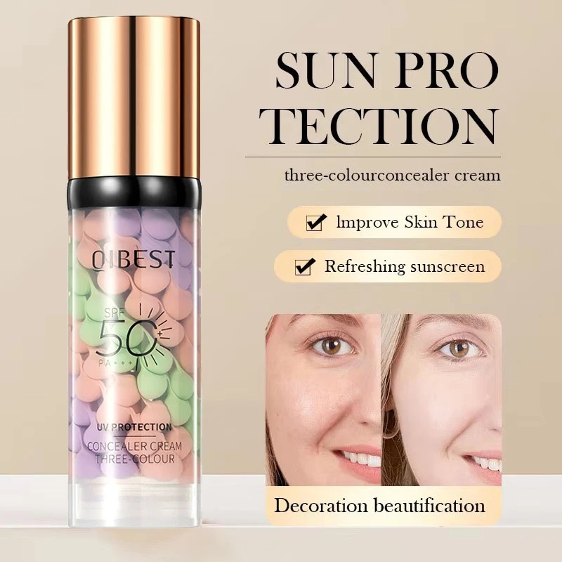 Face Makeup Primer Tri-color C - đánh giá và giá Beauty Makeup Foundation