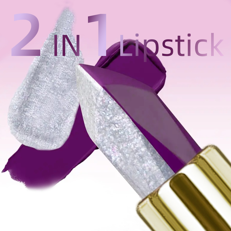 1PC Purple Glitter Two-tone Li - đánh giá và giá Beauty Rose Makeup