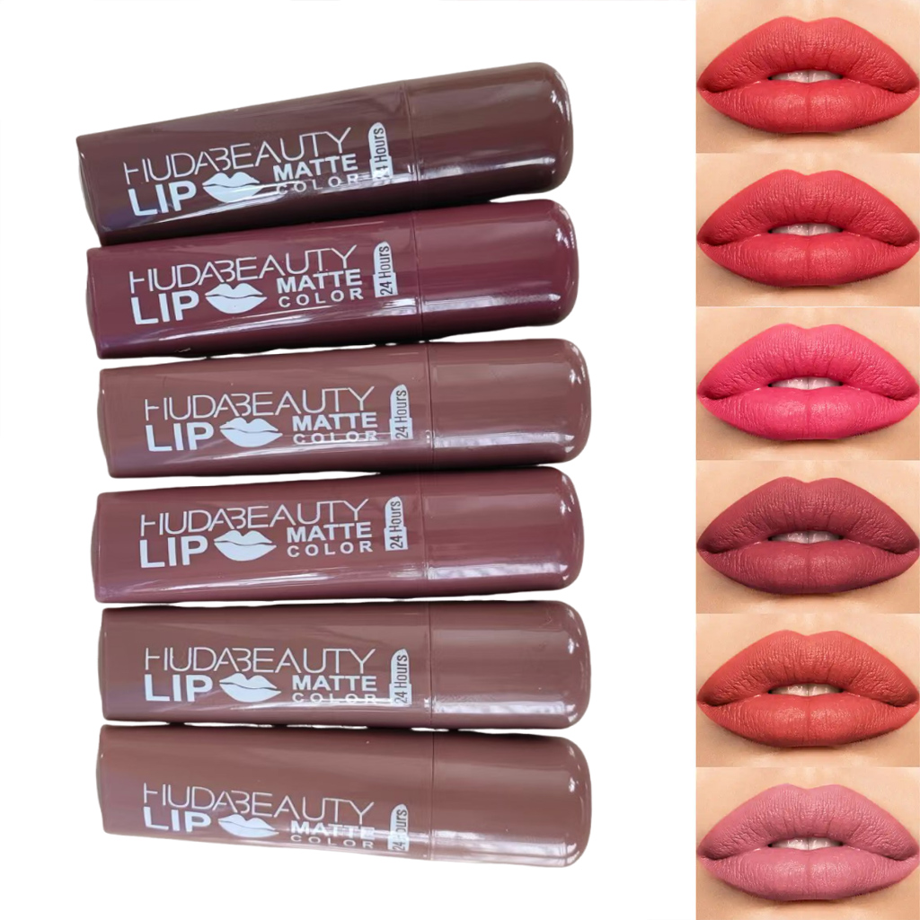 6 colors Lipstick Matte 3.8g H - đánh giá và giá Beauty Huda Makeup