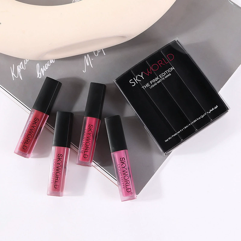 4pcs Lipstick Set Matte Lip Gl - đánh giá và giá Beauty Huda Makeup